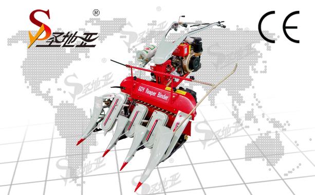 China manufacture new design paddy  dry land rice wheat reaper binder bundling cutting  small cultivator machine with own property right